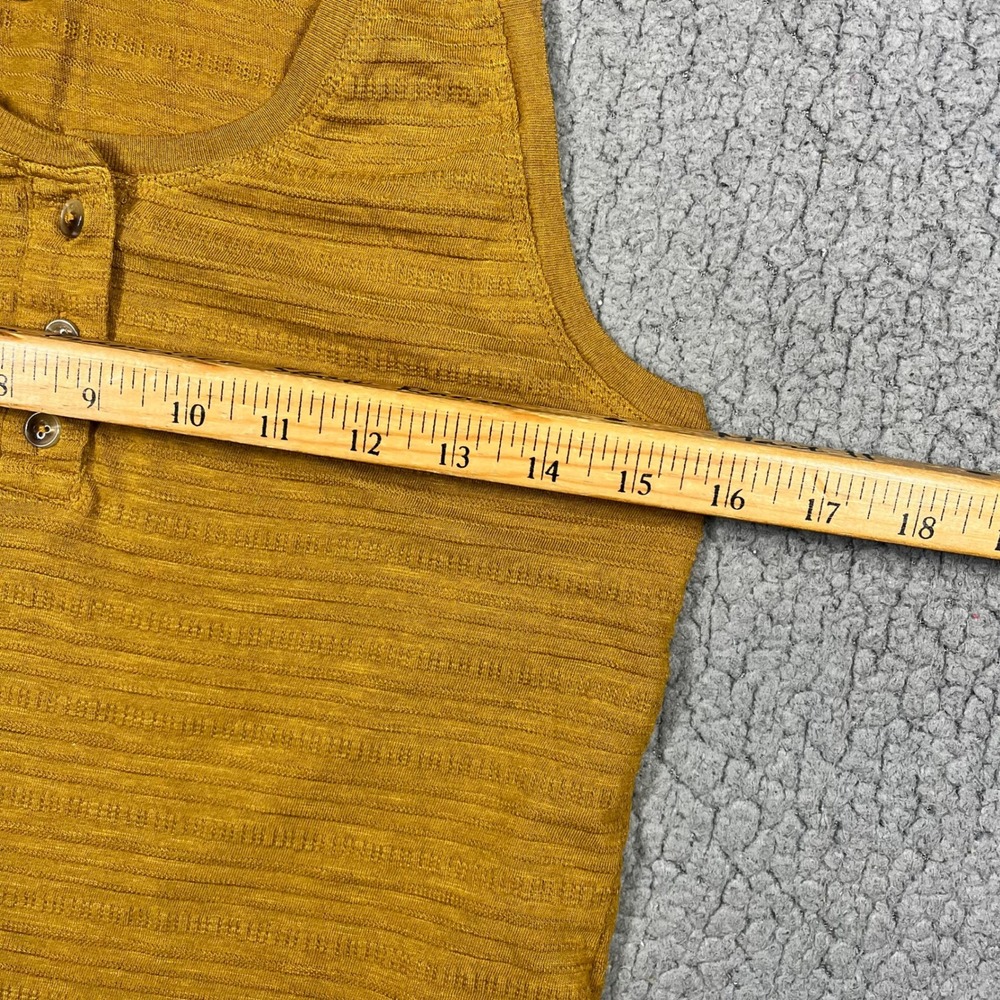 KUHL Henley Tank Women XS Sleeveless Ribbed Mustard Yellow Casual Outdoor - Picture 8 of 9